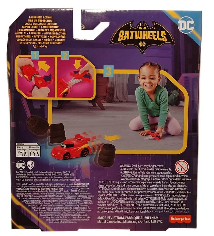 Fisher-Price Spielzeug-Auto DC Batwheels Redbird Rot mit Aktivierungsschlüssel