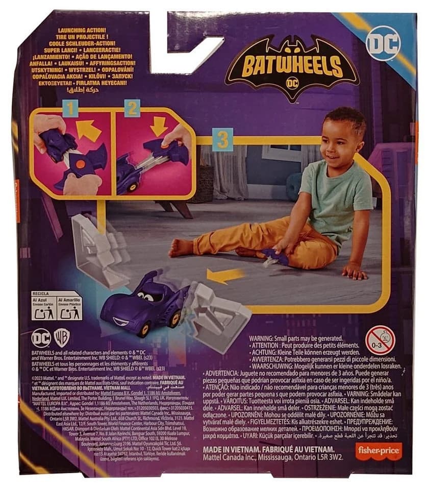 Fisher-Price Batwheels Bam Spielzeugauto Lila mit Aktivierungsschlüssel