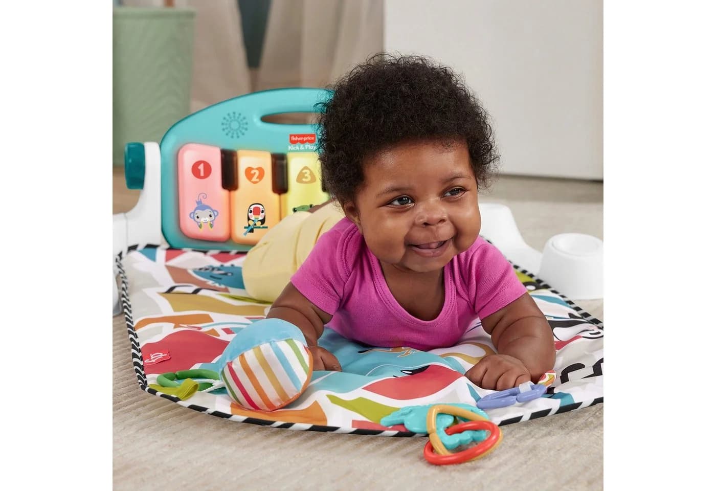 Fisher-Price Klick & Play Piano Spieldecke Bunt mit Licht und Sound