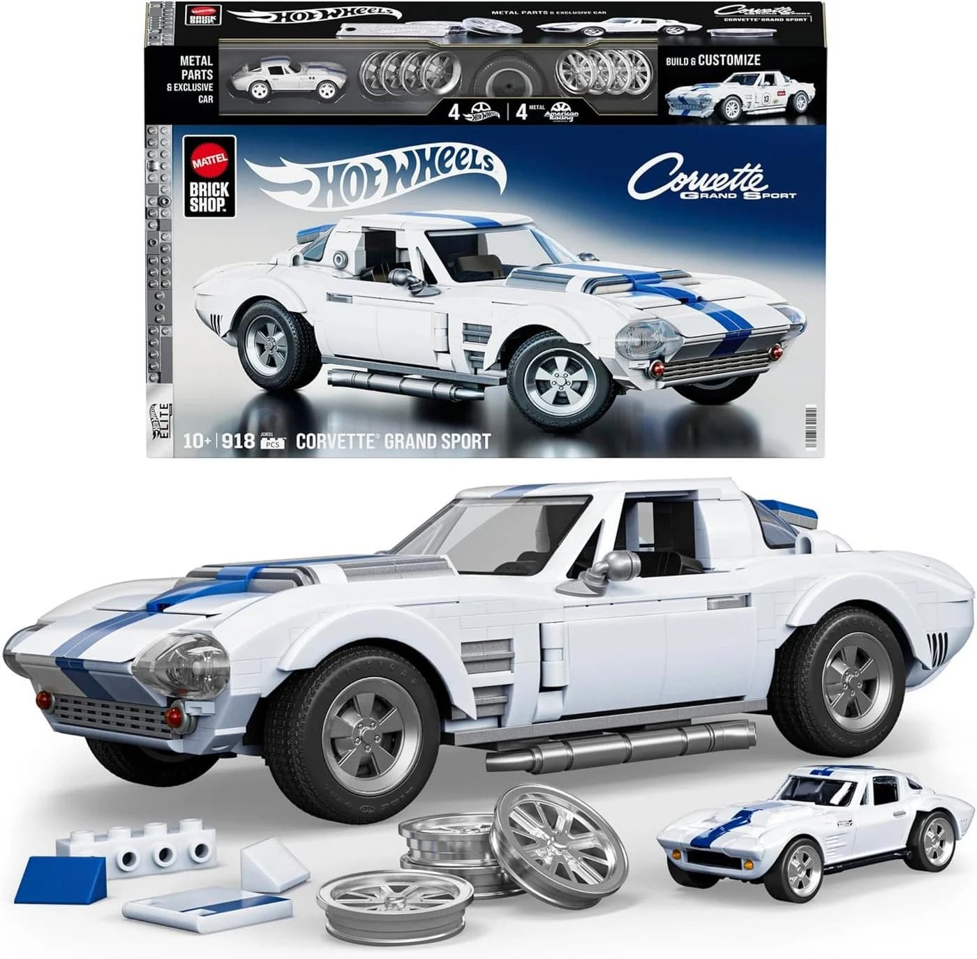 Mattel® Modellbausatz Hot Wheels Elite Series Corvette 1:16 918-tlg.