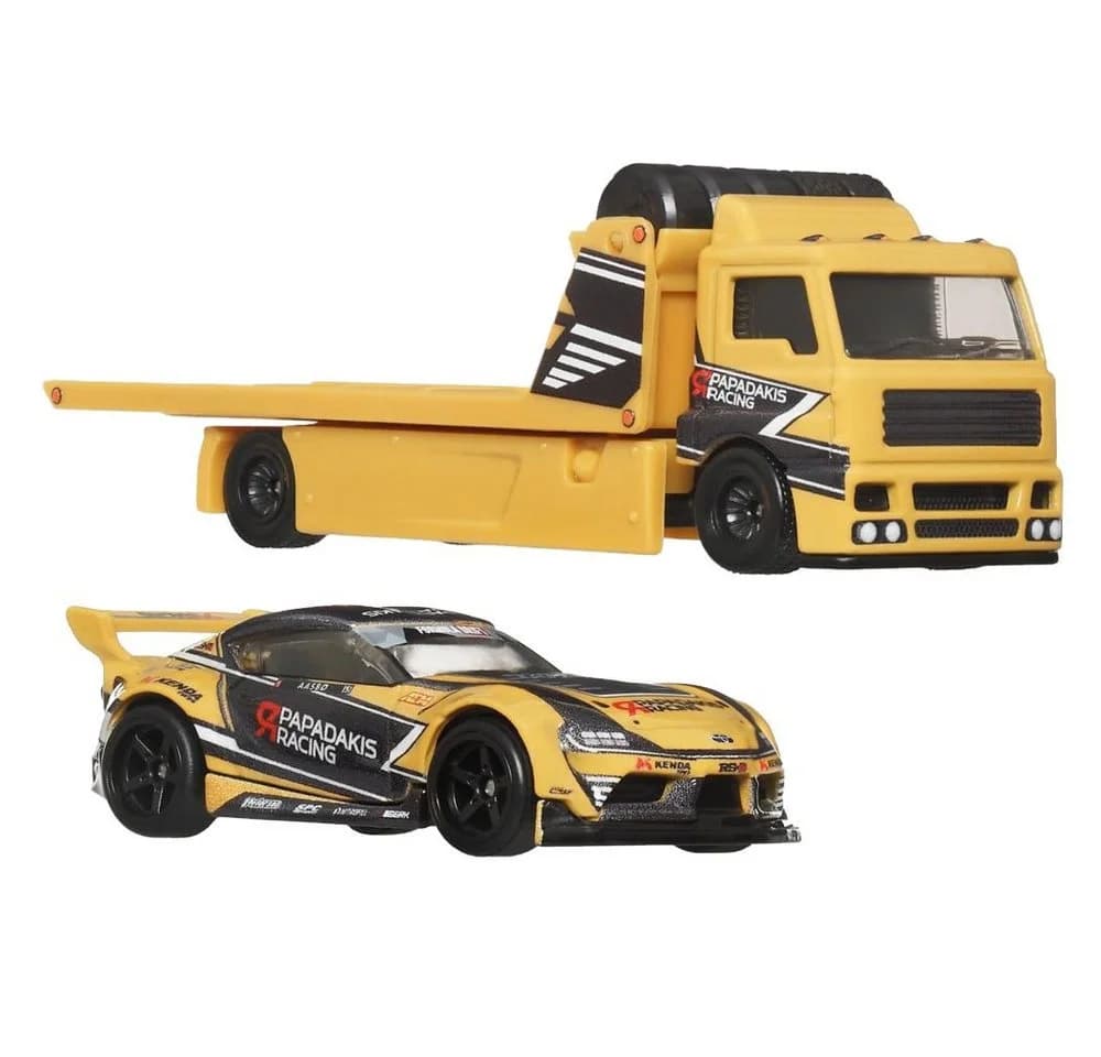 Hot Wheels Toyota GR Supra & Fleet Street Team Transport 1:64 Druckguss