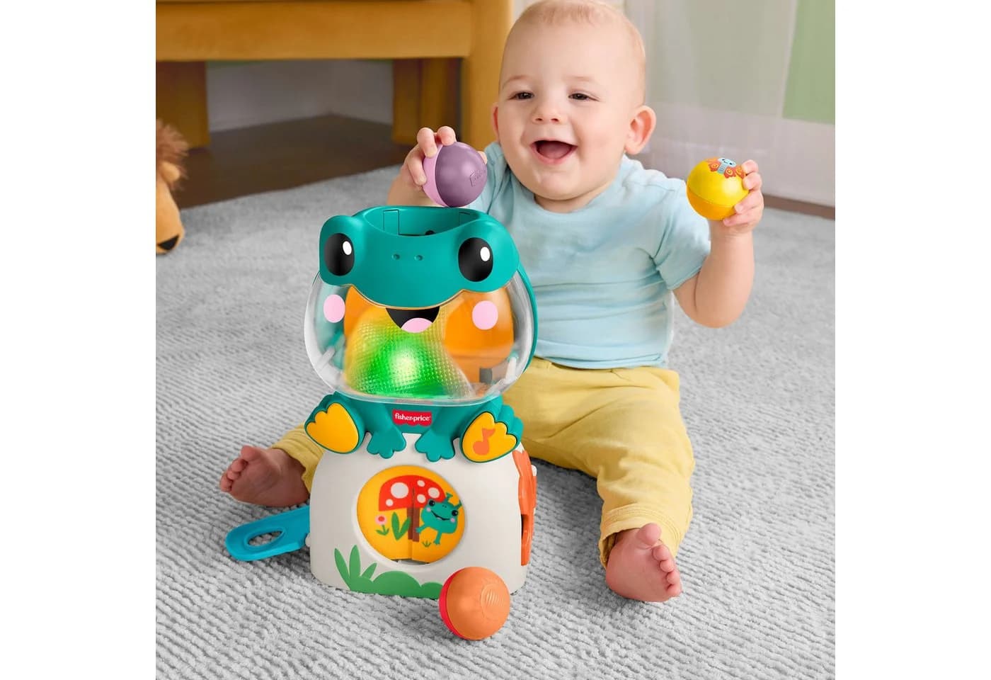 Fisher-Price Lernspielzeug Rollender Frosch mit Musik & Lichtern