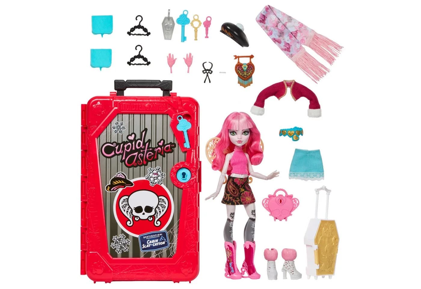 Monster High Anziehpuppe Cupid Asteria Skulltimate Secrets Reise-Set