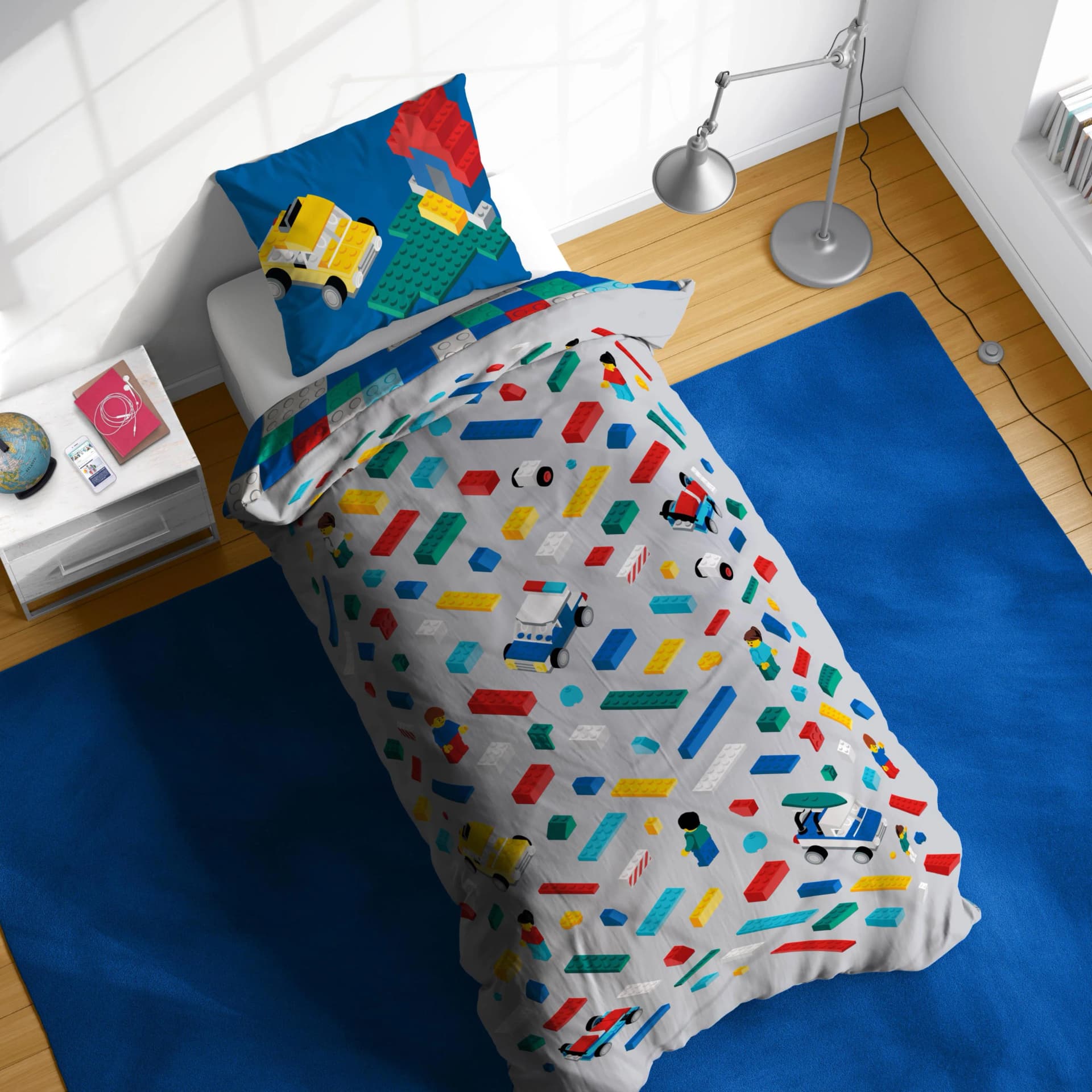LEGO Kinderbettwäsche Blau 135x200 cm 2-teilig