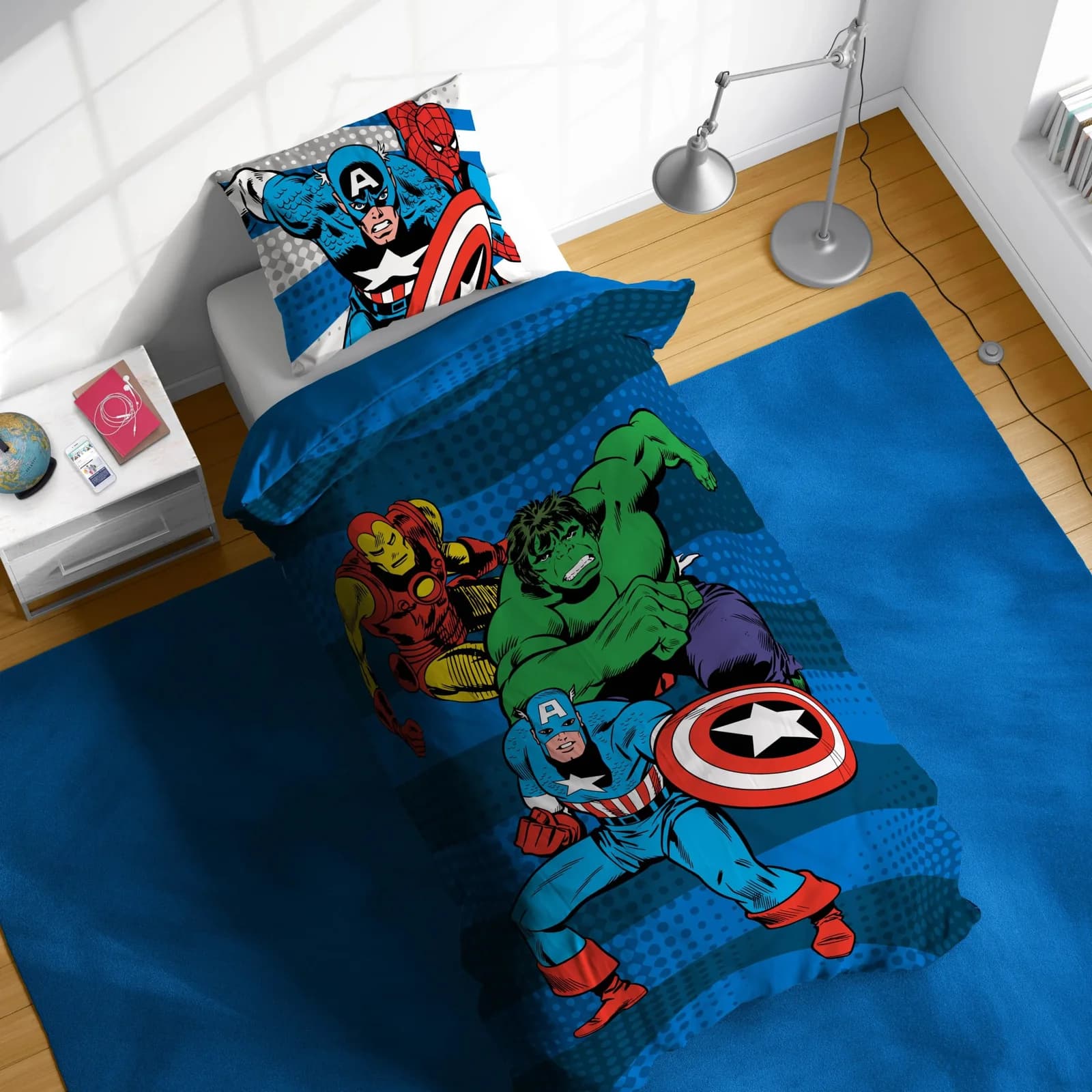 Marvel Kinderbettwäsche Avengers Good Guys Blau 135x200 cm
