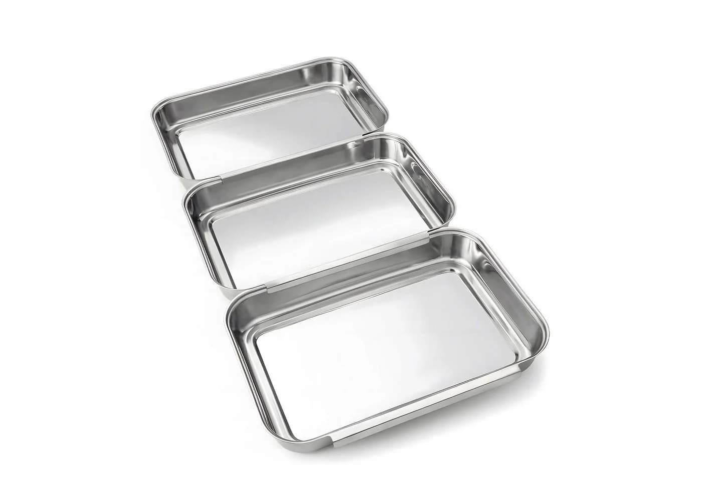 OSTWOLKE Panierschale 3-teilig Edelstahl Silber Stapelbar