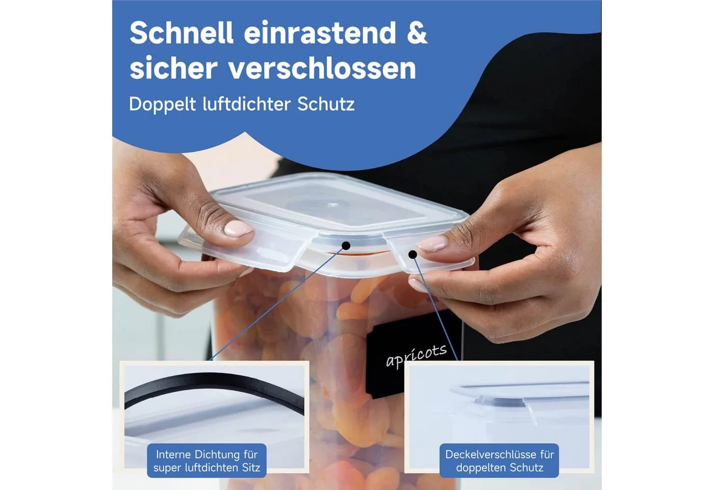 OSTWOLKE Vorratsdose Set Luftdicht Stapelbar PP Kunststoff