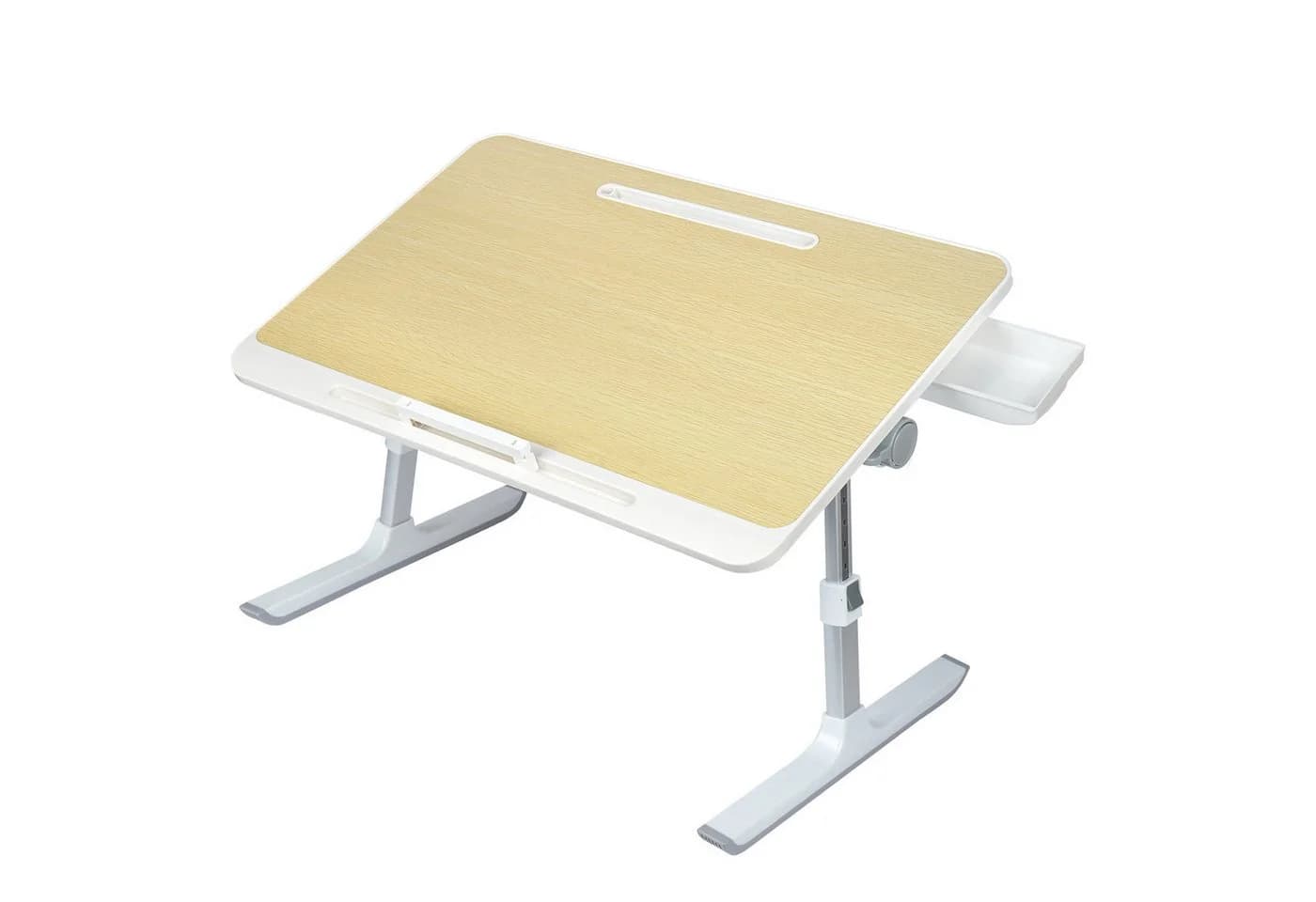 OSTWOLKE Klappbarer Laptoptisch höhenverstellbar beige/weiß