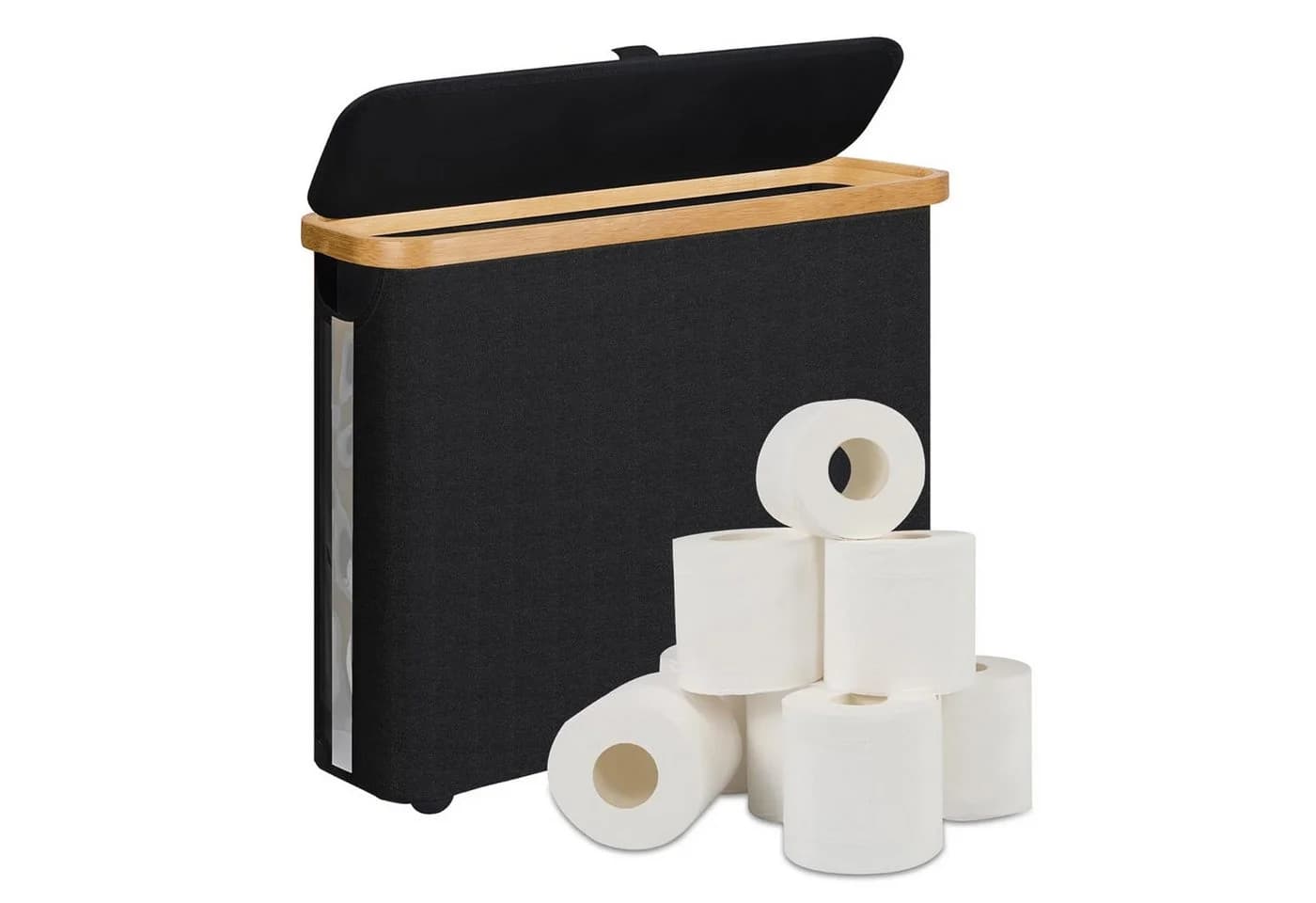 OSTWOLKE Toilettenpapier Aufbewahrungskorb mit Deckel, Wasserdicht & Faltbar