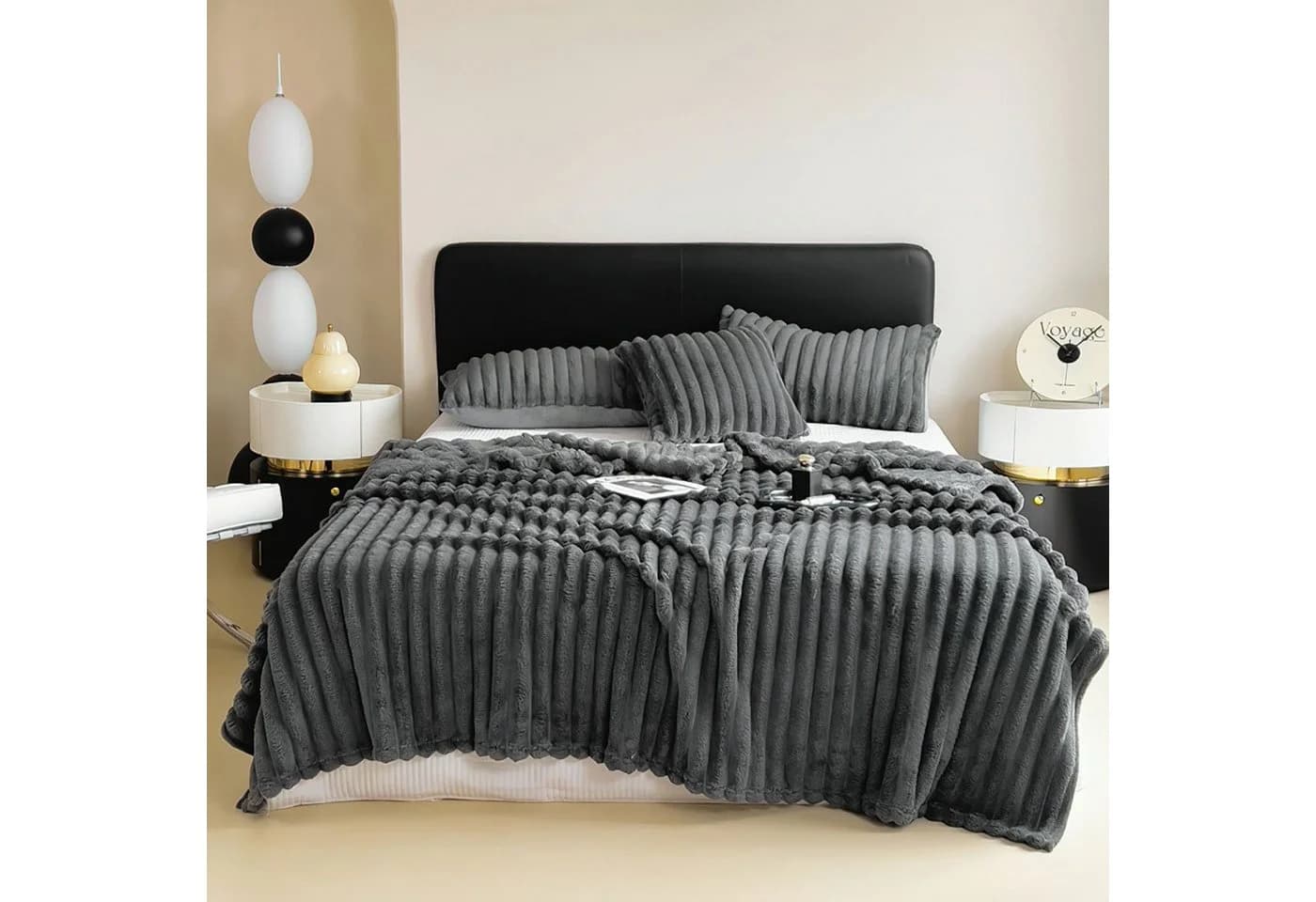 KEAYOO Wohndecke MT08 Mikrofaser Grau 150x200cm