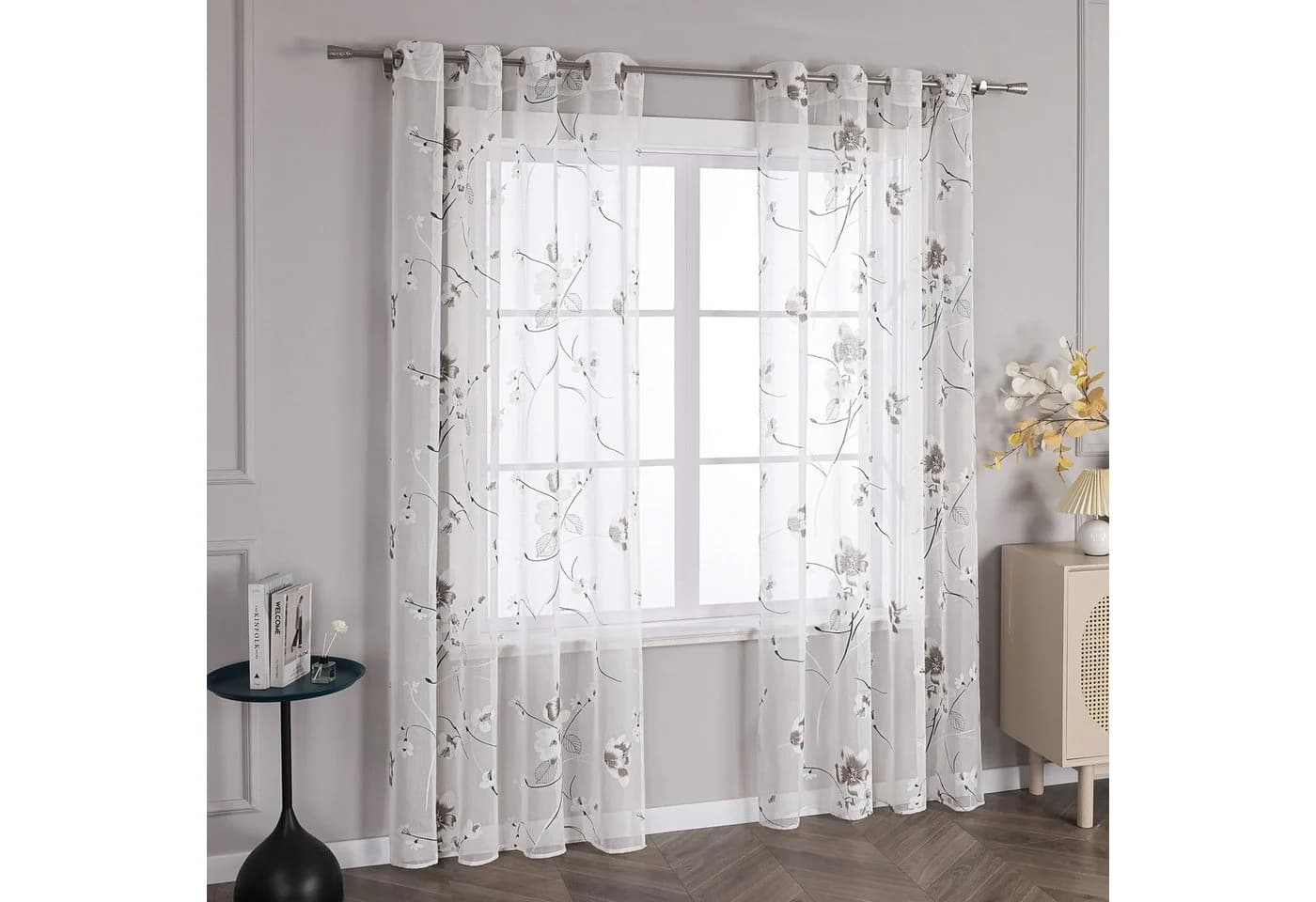 Joyswahl Gardine Weiß Transparent Voile Landhausstil