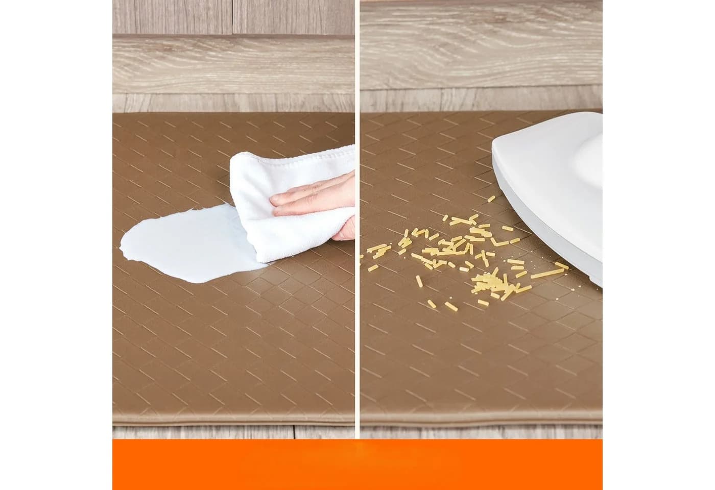 Lifewit Küchenläufer 2er Set PVC Braun Wasserfest & Rutschfest