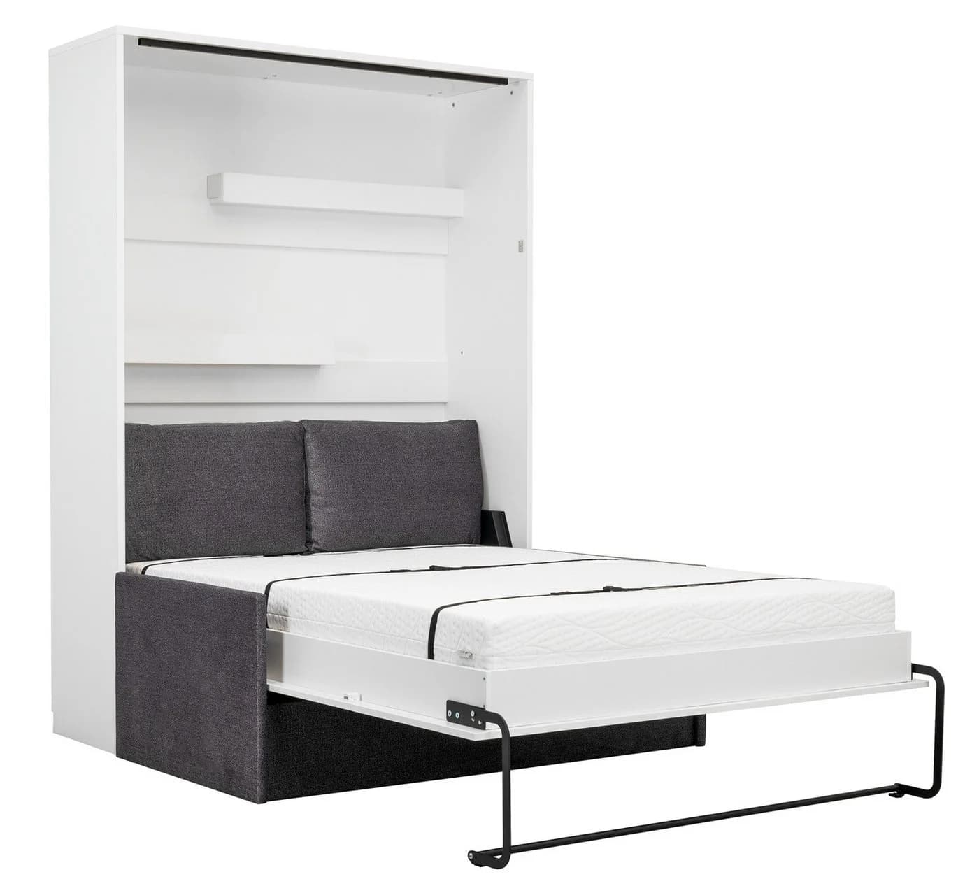 QMM TraumMöbel Schrankbett GN 140x200 congo mit LED & Sofa