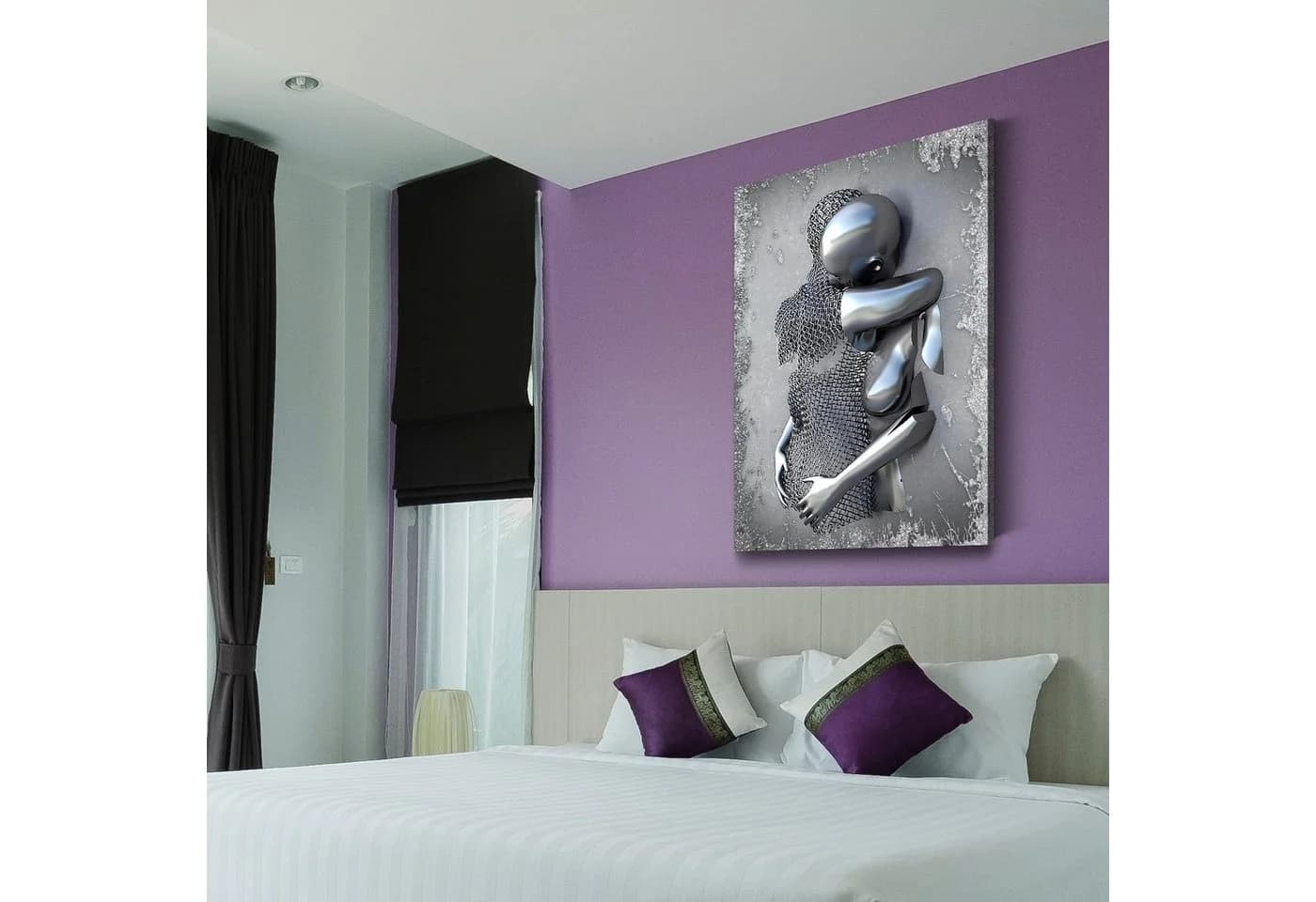 Artedinoi Leinwandbild Silber Metallic-Figuren Modern