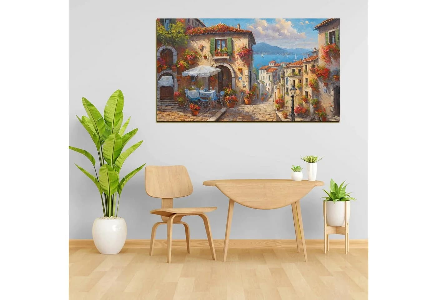 Artedinoi Leinwandbild Italien Altstadt Meeresblick Modern