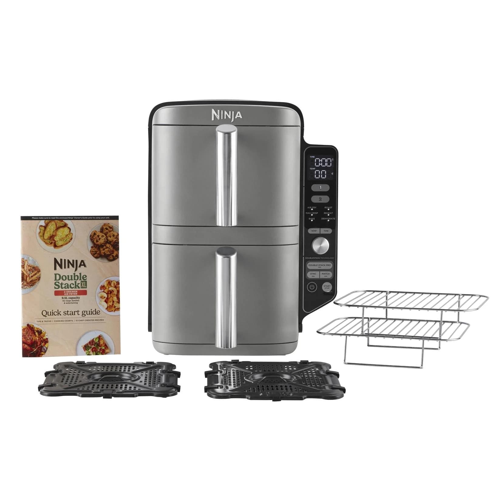 NINJA Heißluftfritteuse SL400EU Double Stack XL Grau