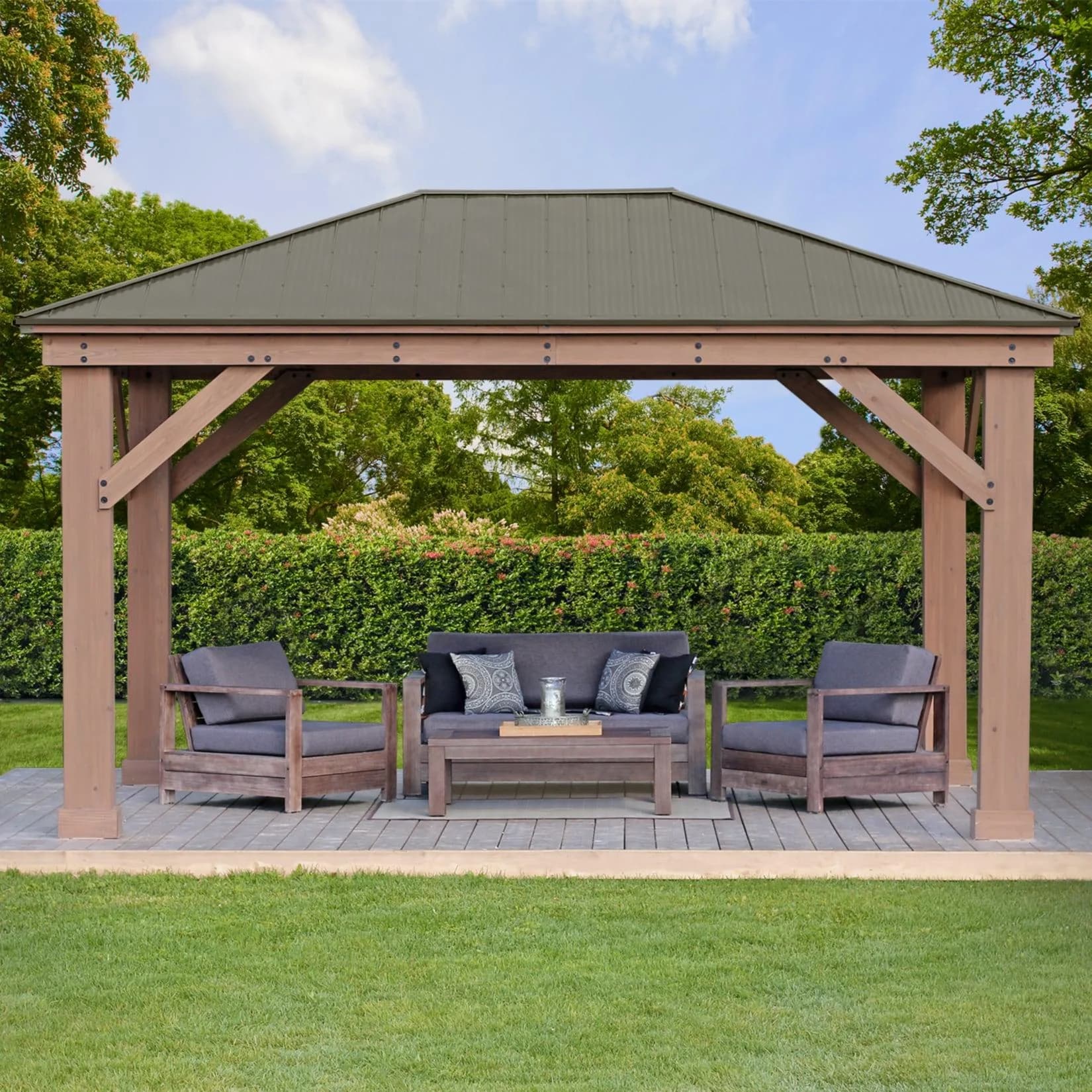 Holzpavillon WESTMANN Devon 12x16 Beige Massivholz