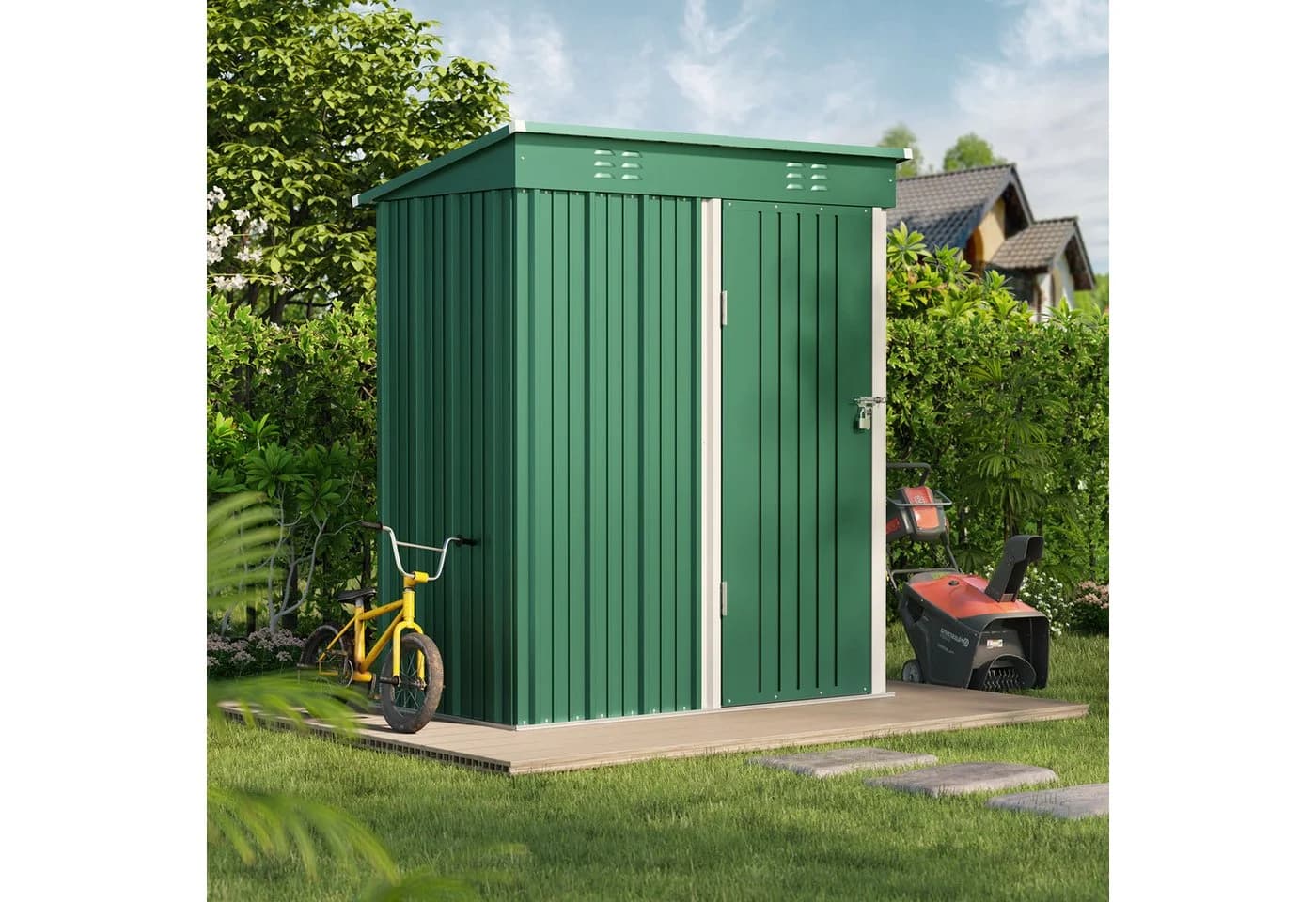 Bealife Metall-Gartengeräteschuppen Robust und Wasserdicht