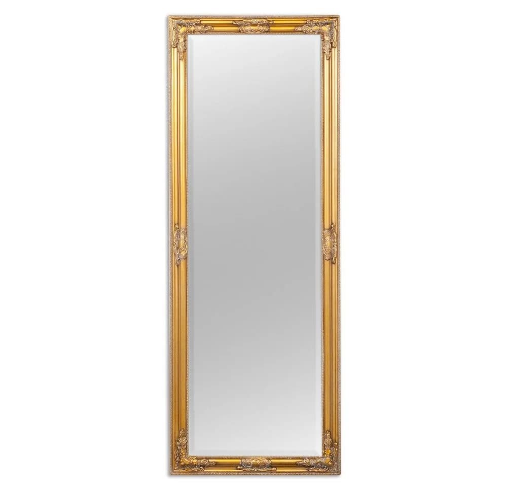 LebensWohnArt Wandspiegel BESSA 160x60cm Antik-Gold Holzrahmen
