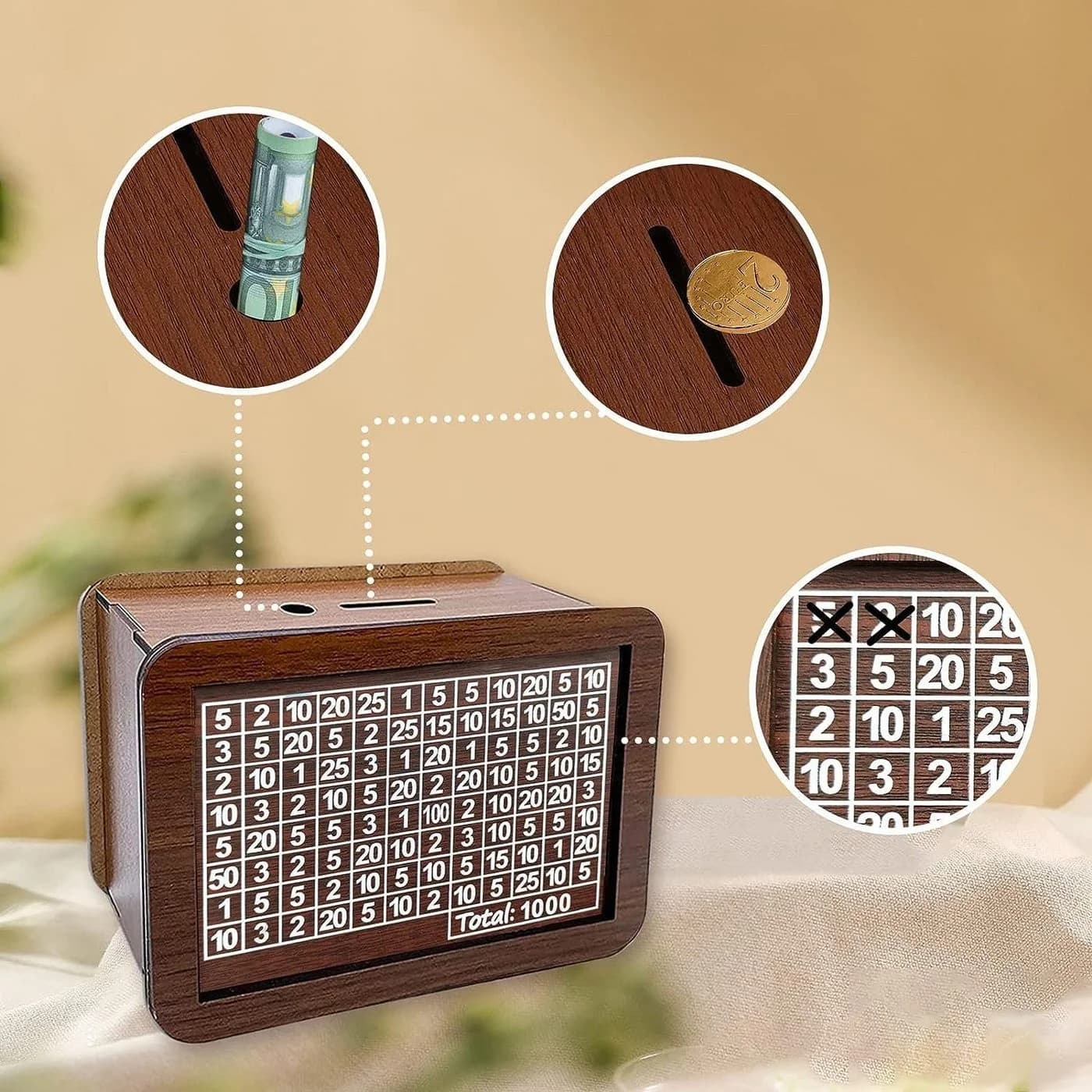 Blusmart Retro Spardose mit Sparziel-Tracking & Kakebo-Methode
