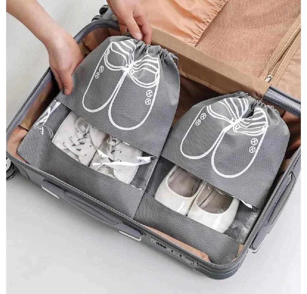 Blusmart Aufbewahrungstasche 6 Stück Staubdichter Schuhbeutel mit Kordelzug und durchsichtigem Schlitz