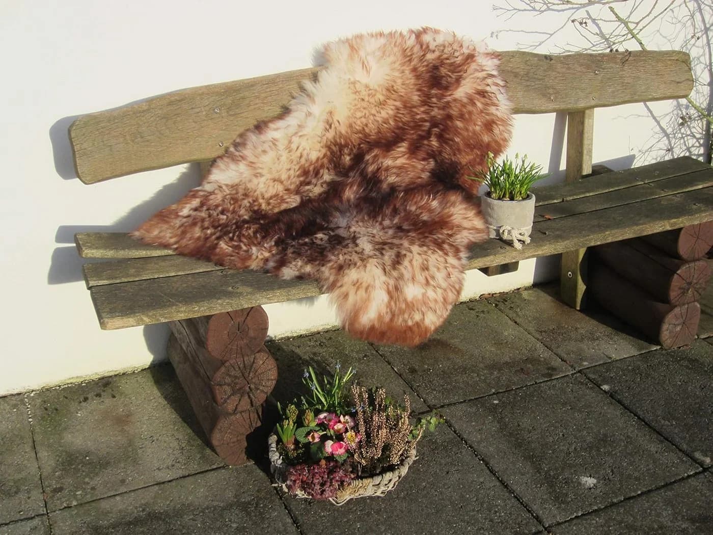 Felltrade Fellteppich Natur Schaffell geflammt