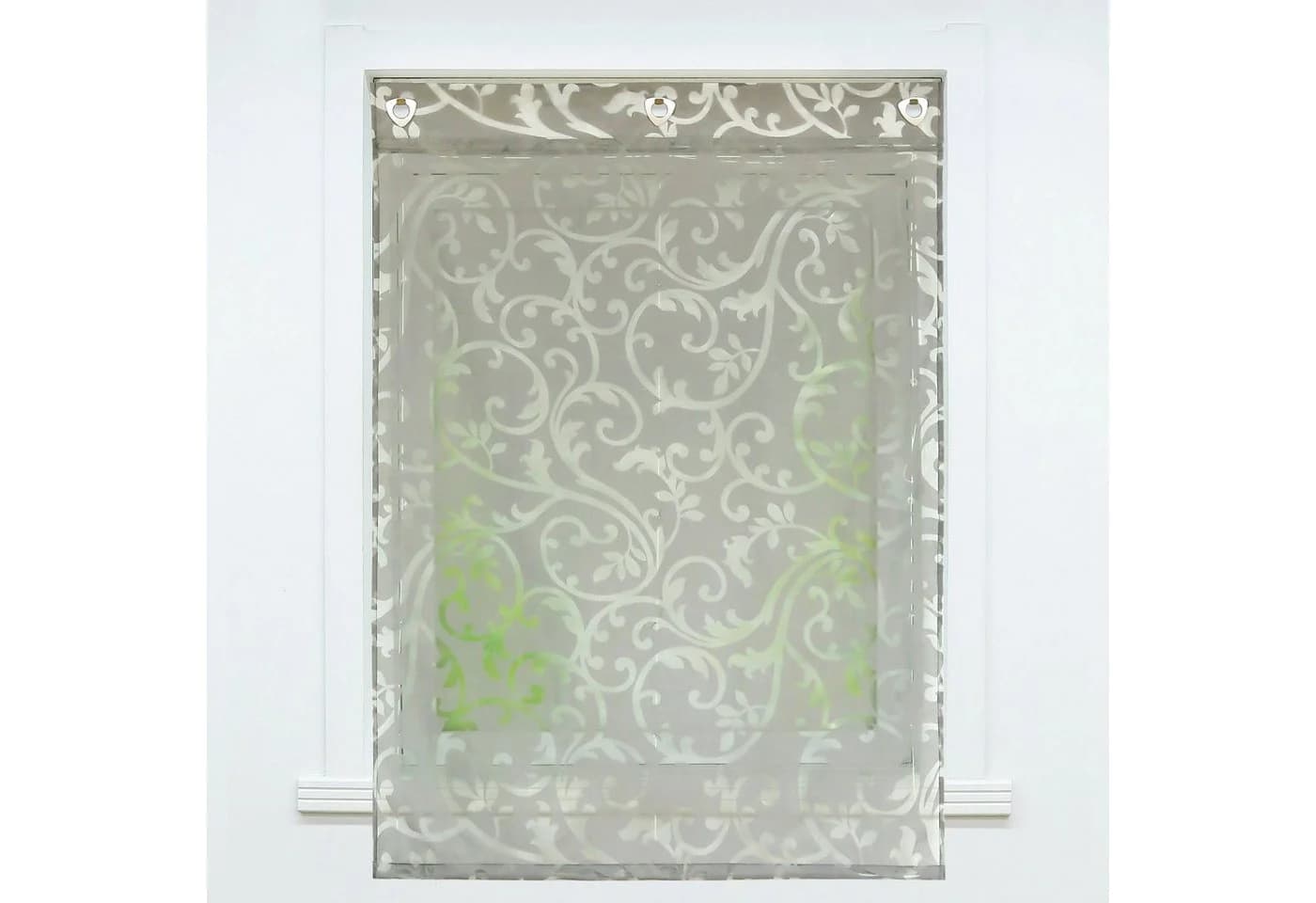 Delien Raffrollo Jessica Hakenaufhängung Voile Ösenrollo Ausbrenner