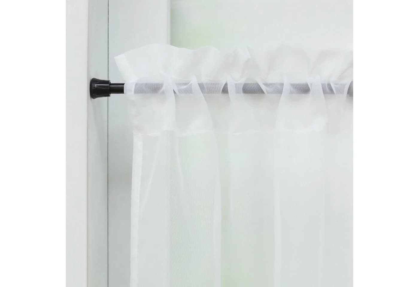 Joyswahl Scheibengardine 2 St. Transparent Voile Kurzstores Einfarbig Küche