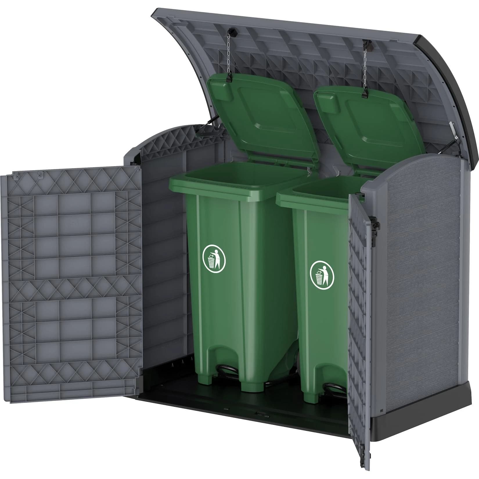 Duramax StoreAway Aufbewahrungsbox 2er Mülltonnenbox 1200 l Kunststoff