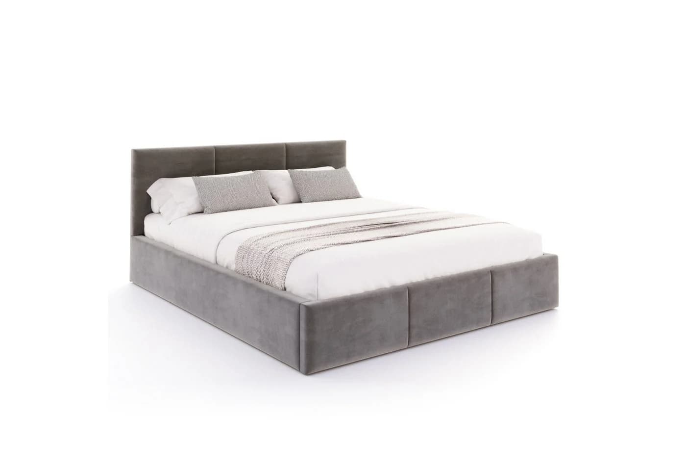 FDM Polsterbett AMBER modern mit Bettkasten Grau