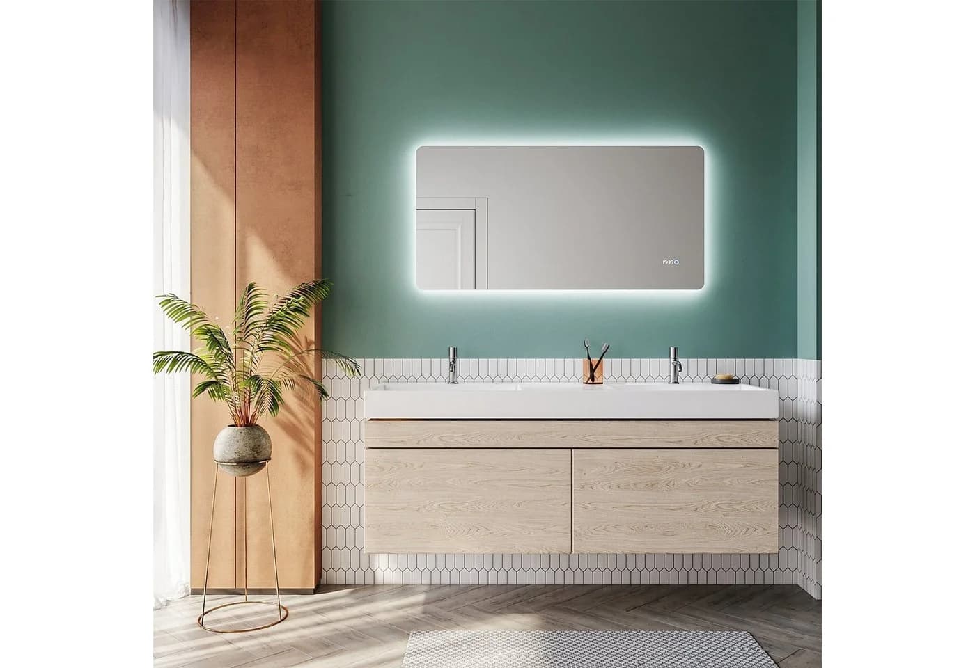 SONNI LED Badspiegel 120x60 cm Touch Lichtspiegel