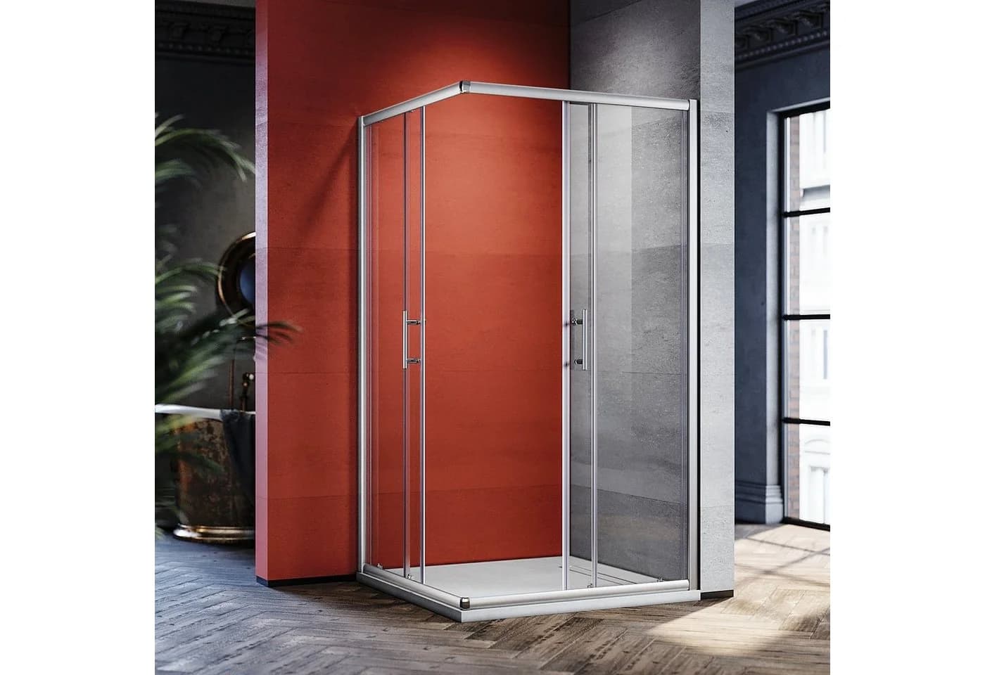 SONNI Eckdusche Duschkabinen Eckeinstieg Doppel Schiebetüren Dusche 70x70 cm