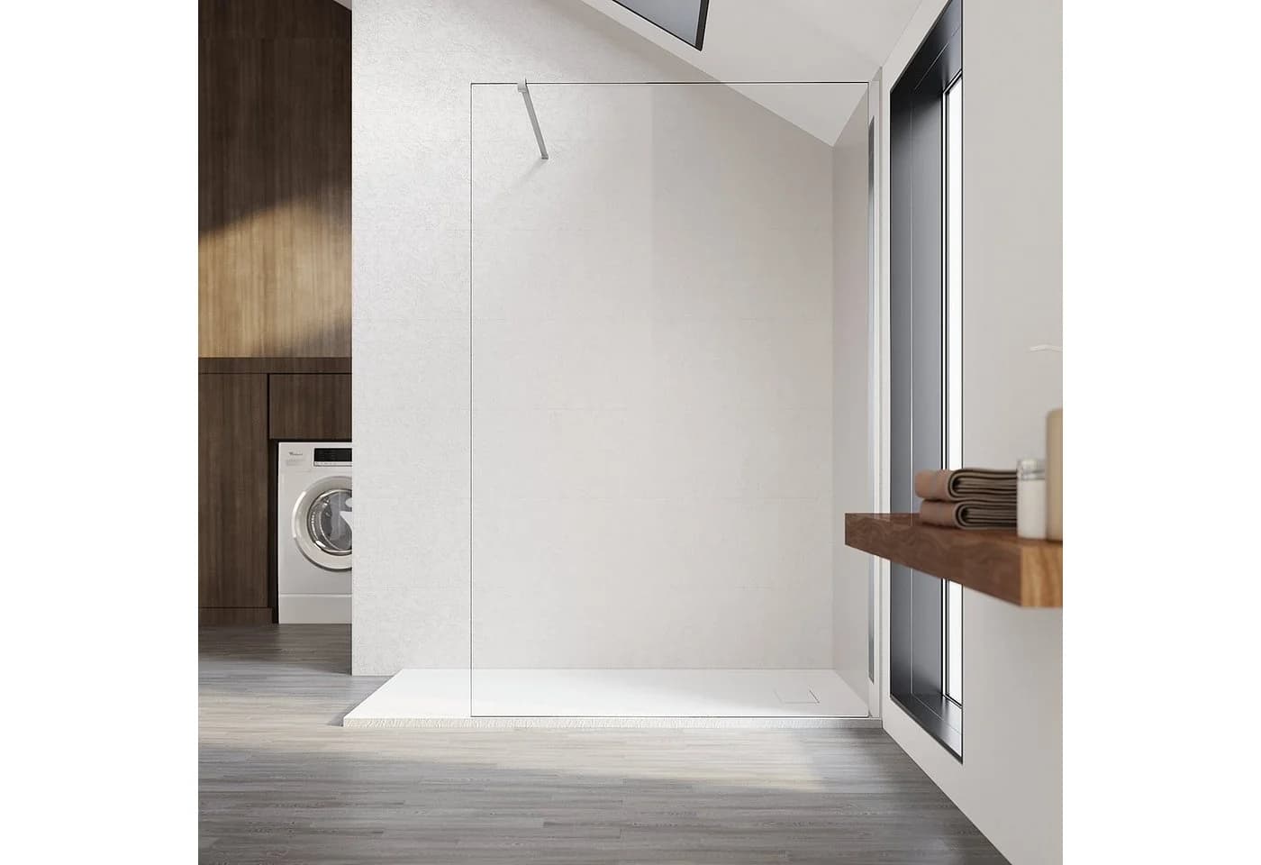 SONNI Walk-in-Dusche 70-120cm Nano-Glas 8mm Einscheibensicherheitsglas 200cm