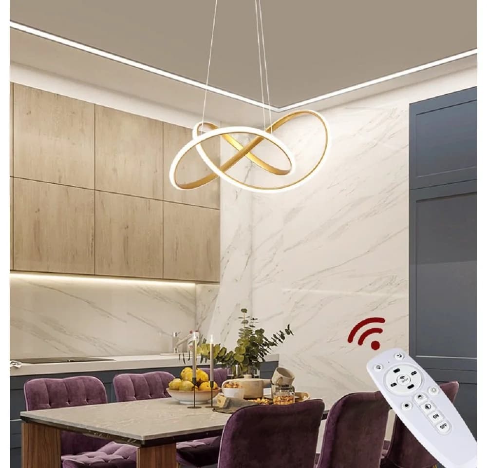 Euroton LED Pendelleuchte 9642 mit Fernbedienung Gold