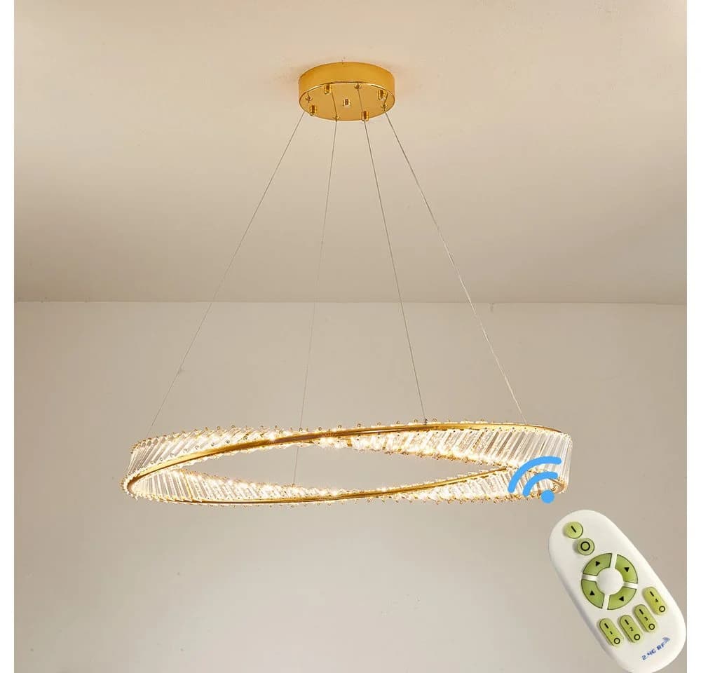 Eurotondisplay LED Deckenleuchte Pendelleuchte Kristall Fernbedienung