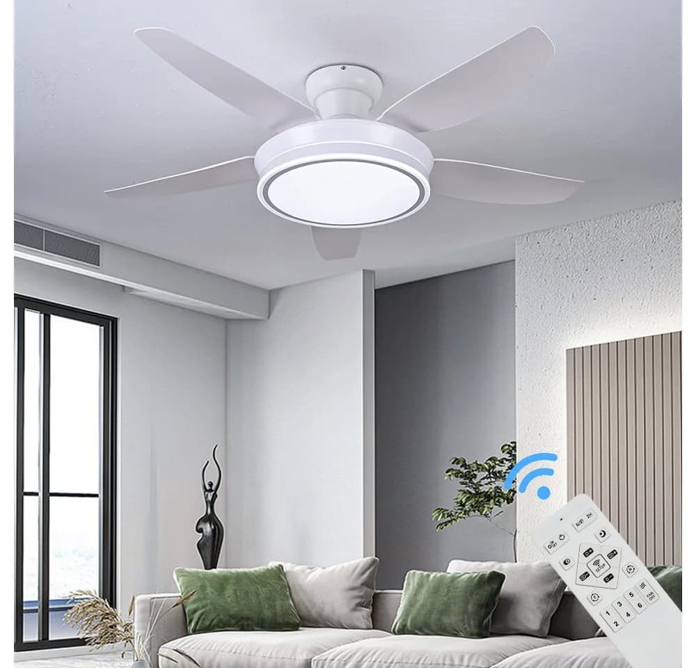 Eurotondisplay Deckenventilator LED Beleuchtung 6 Geschwindigkeiten Timer Schwarz