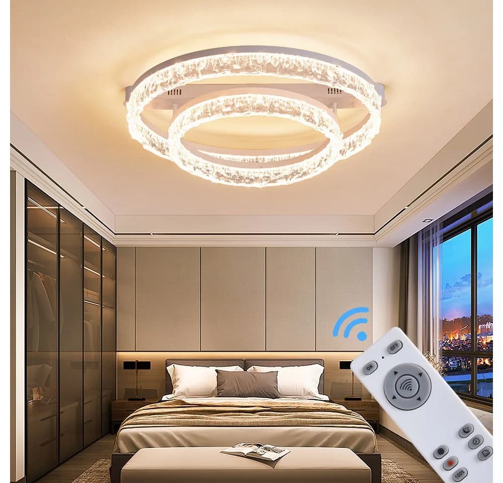 Eurohandisplay LED Deckenleuchte Fernbedienung/Handy-App Lichtfarbe einstellbar, LED fest integriert, Warmweiß- bis Kaltweiß