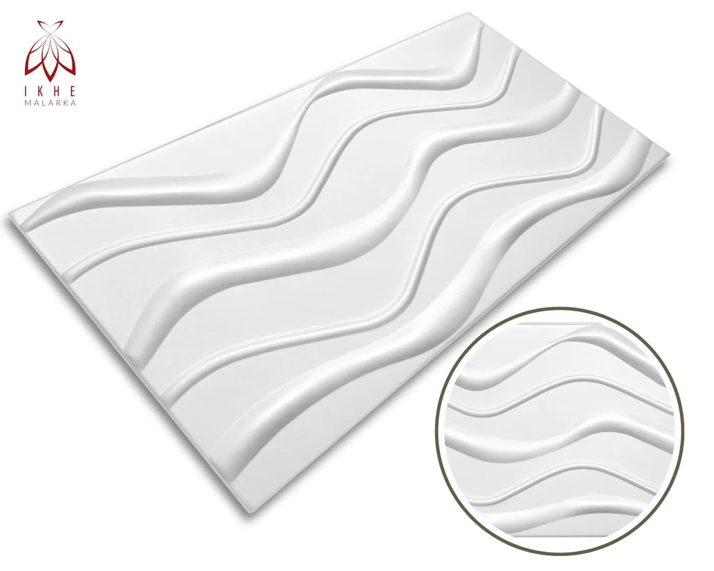 IKHEMalarka 3D Wandpaneel Big Wave Deckenpaneele Polystyrol XPS 50x100 cm