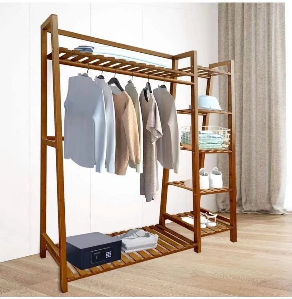 little dove Kleiderschrank Bambus Schlafzimmergarderobe Kleiderständer
