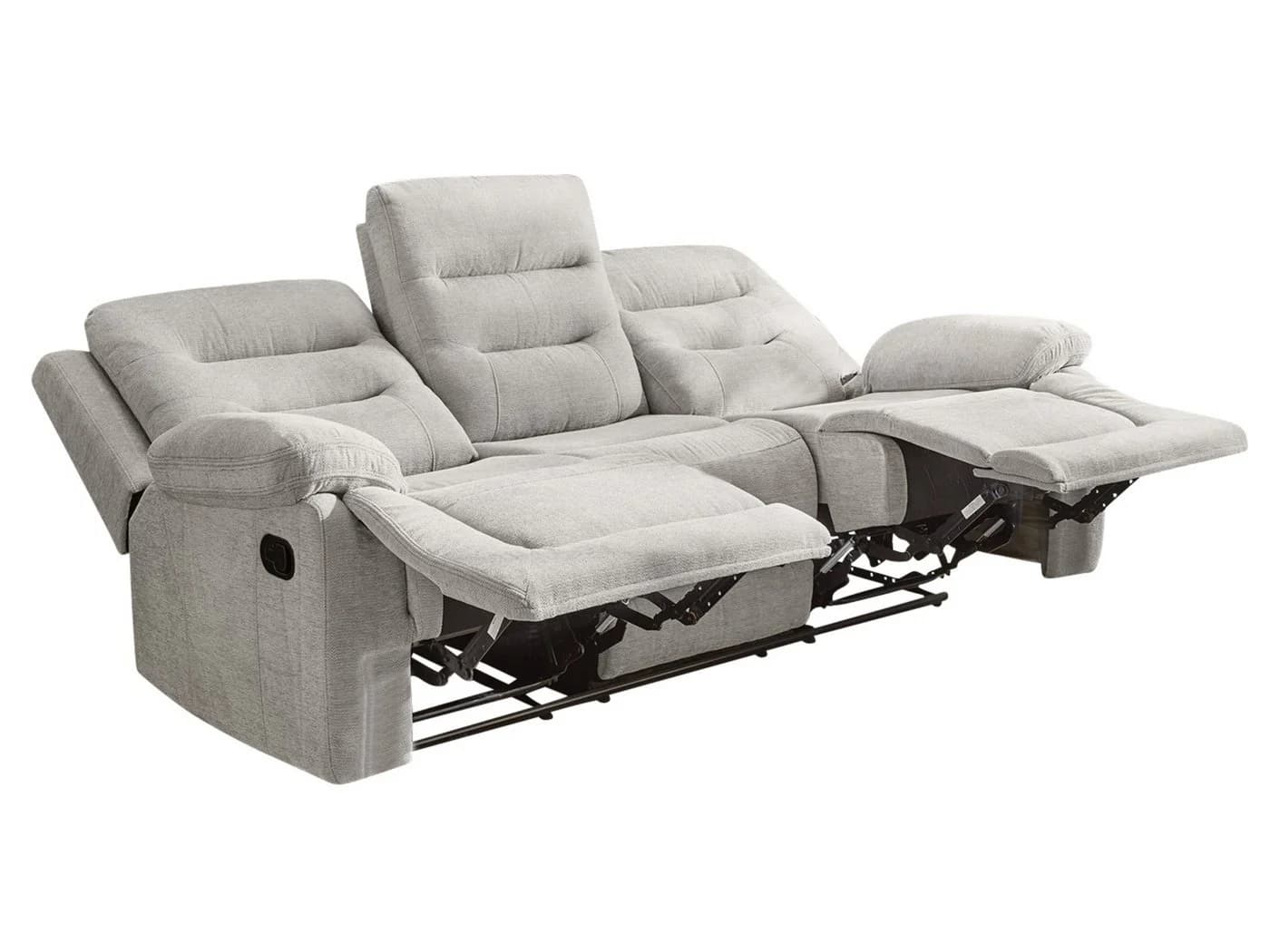 luma-home 3-Sitzer Relax-Sofa Chenille Grau