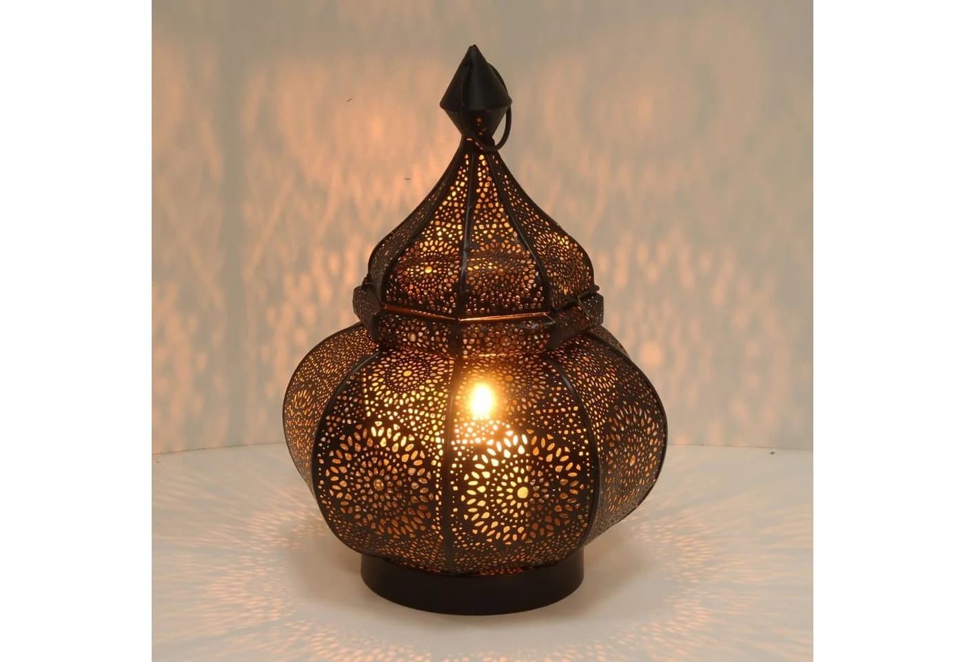 Casa Moro Orientalische Laterne Abir Schwarz 30cm Kerzenhalter Metall