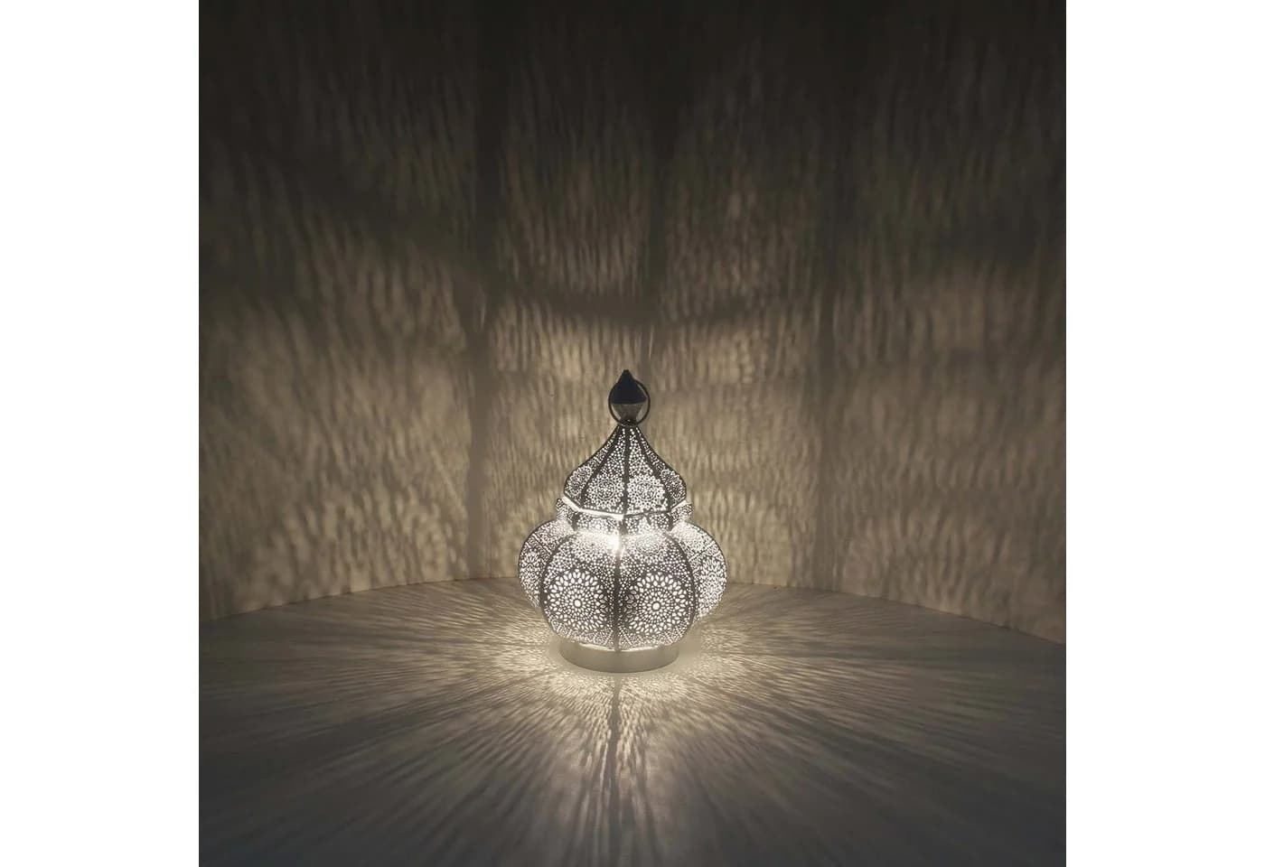 Casa Moro Orientalische Tischlampe Weiß Gold