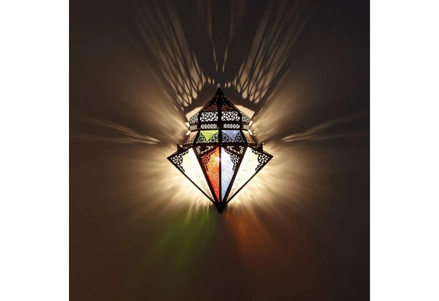 Casa Moro Marokkanische Wandlampe Jawhar 32x42 Eisen Glas