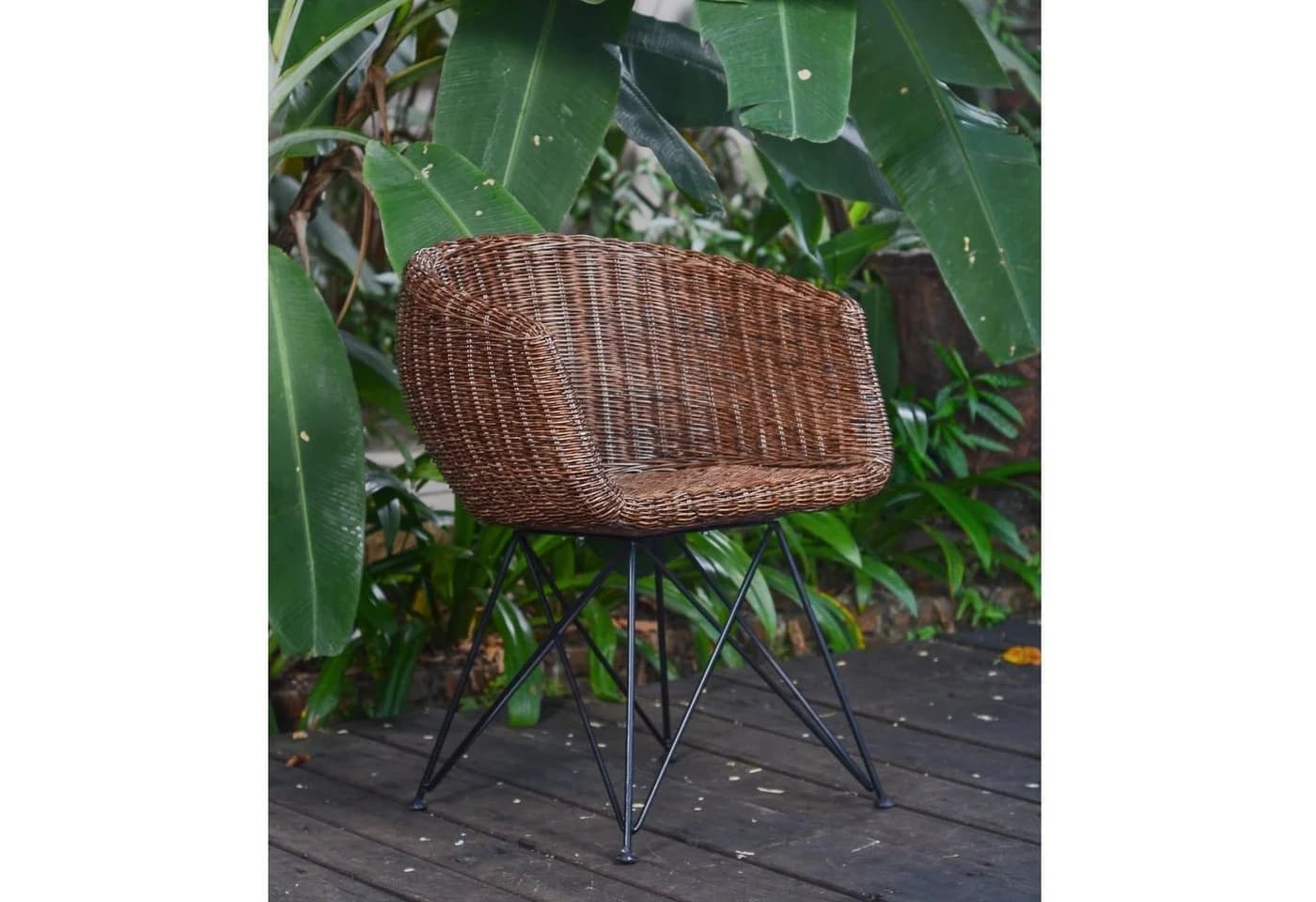 Casa Moro Rattan-Sessel Paris Braun mit Armlehne aus Naturrattan