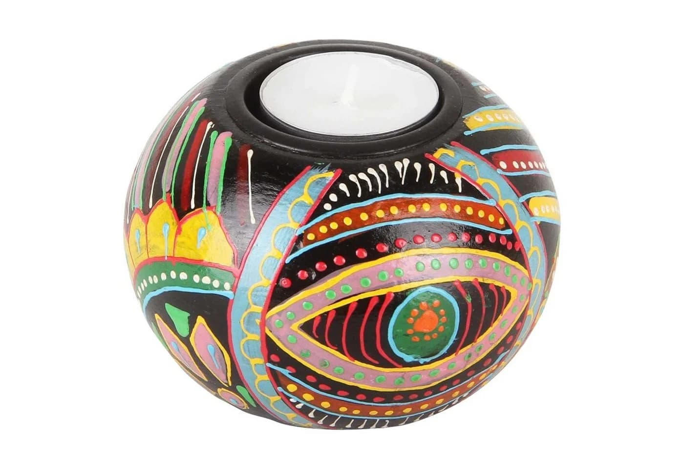 Casa Moro Teelichthalter Aicha 3er Set Holz Handbemalt Orientalisch