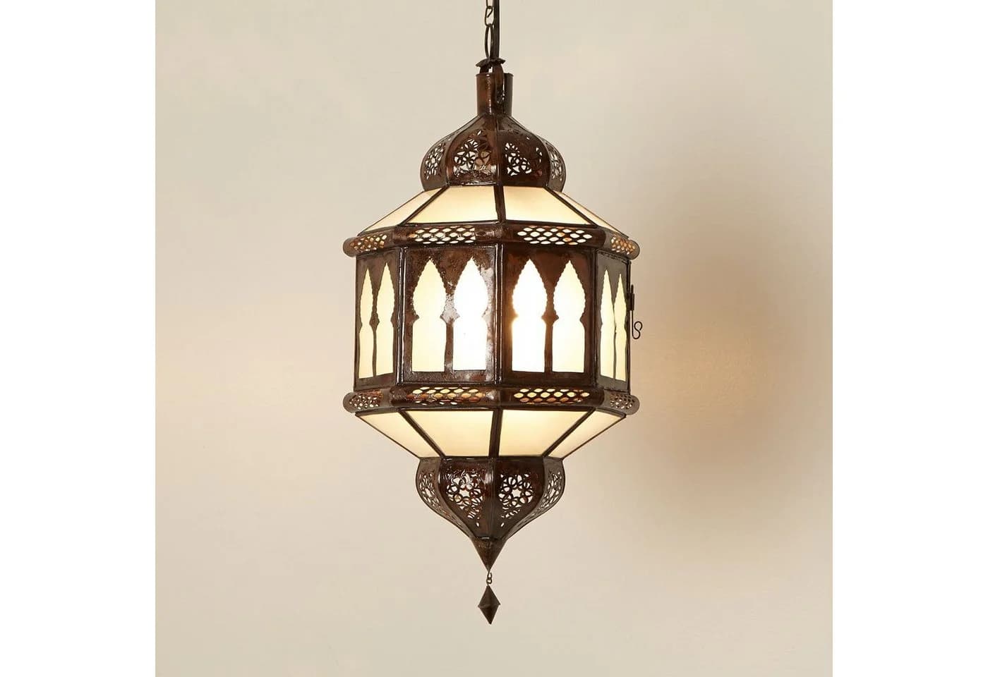 Casa Moro Hängeleuchte Marokkanische Lampe Trombia Biban Milch-Weiß