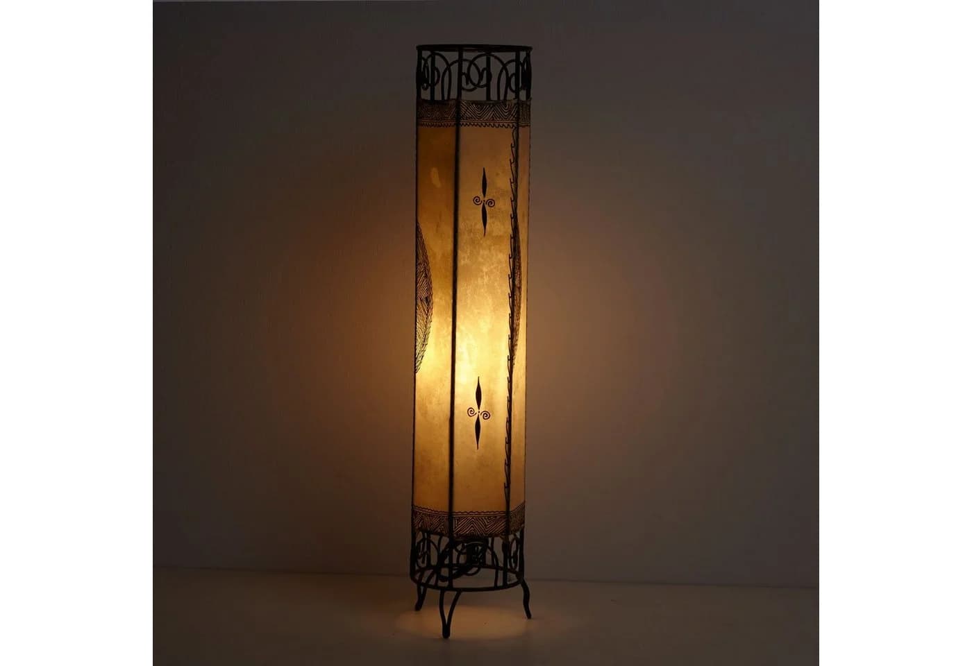 Casa Moro Stehlampe Kadous Orientalisch Weiß Echtes Leder