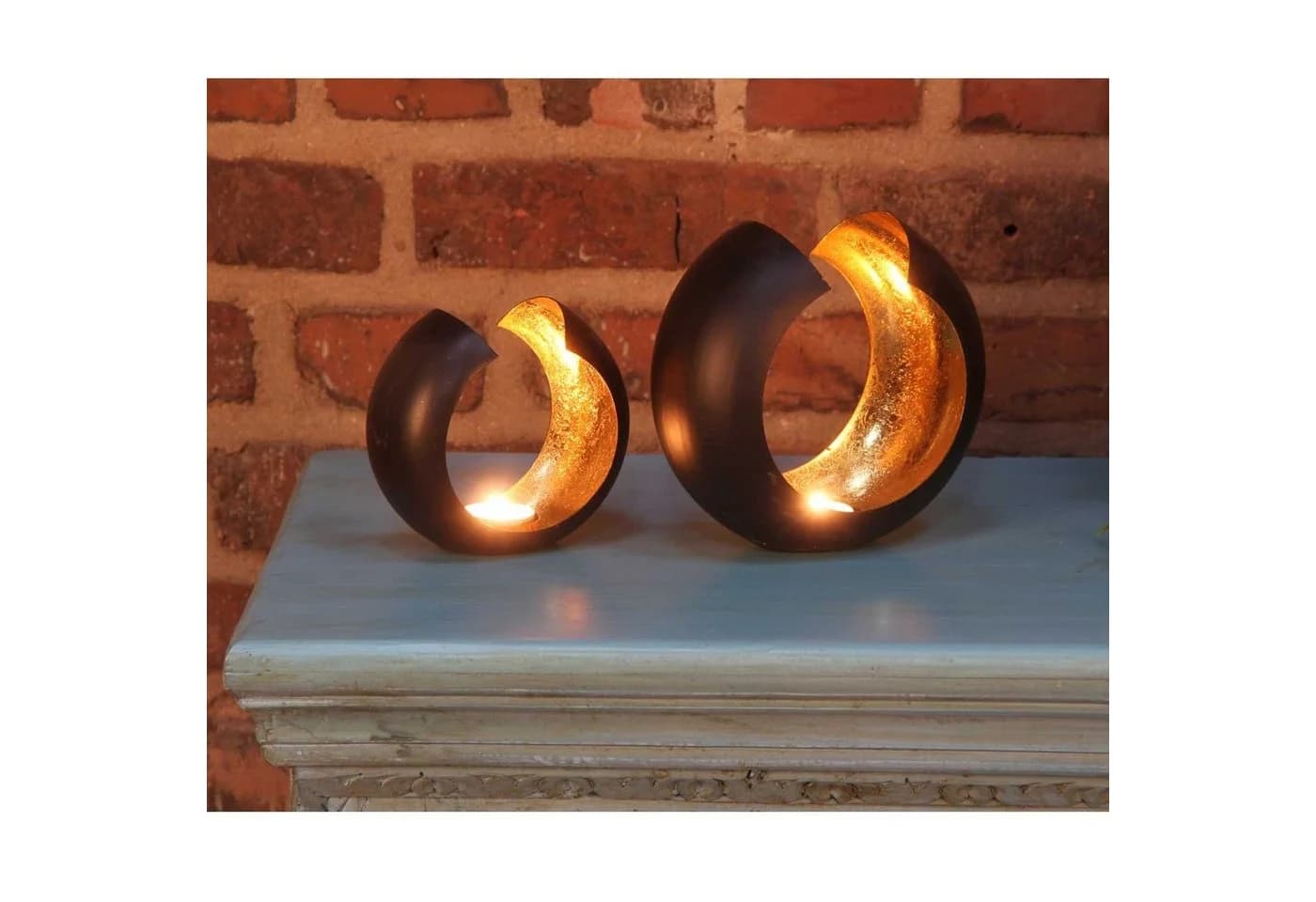Casa Moro Orientalisches Windlicht 2er Set Charu Gold Schwarz