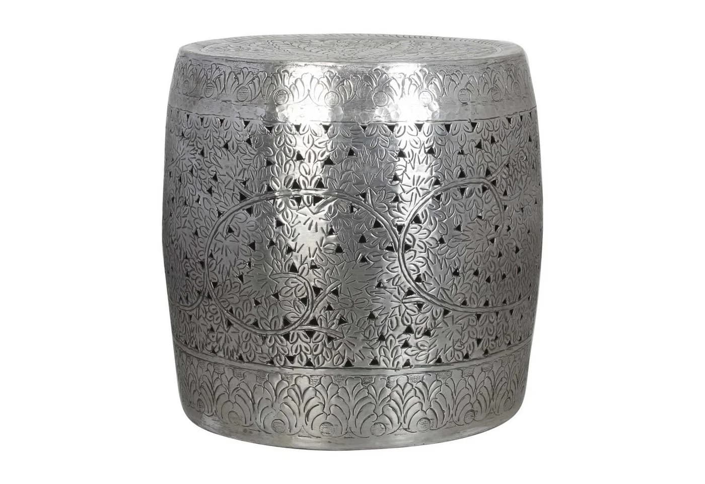 Casa Moro Beistelltisch Silber Aluminium Gehämmert
