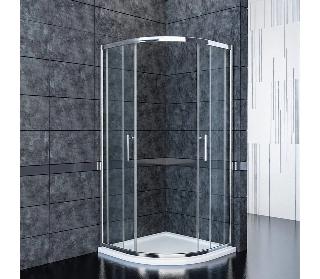 SONNI Runddusche Duschkabine Viertelkreis 80-100 cm Schiebetür ESG